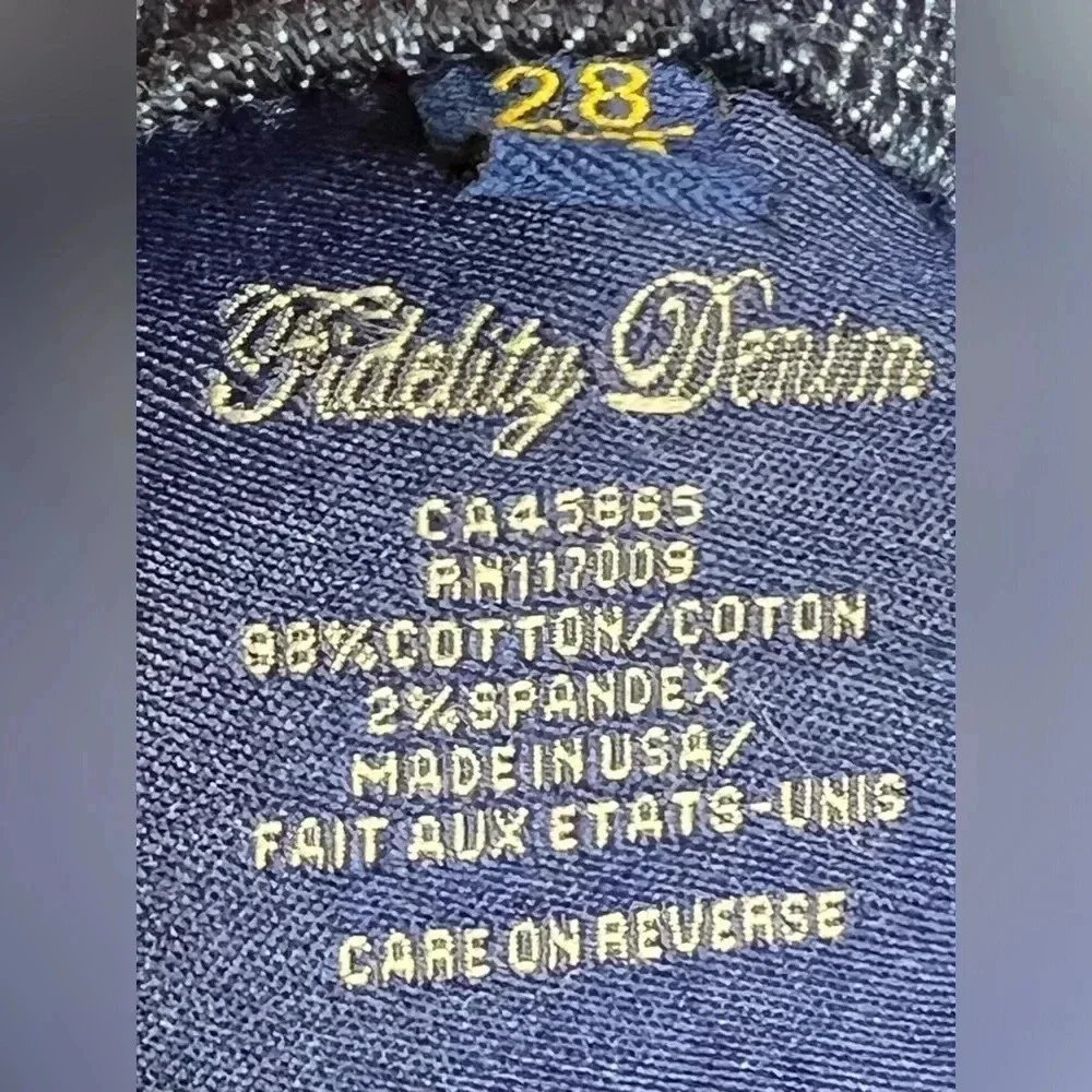 Fidelity LaFayette Mid Rise Boot Cut Jeans Sz 28